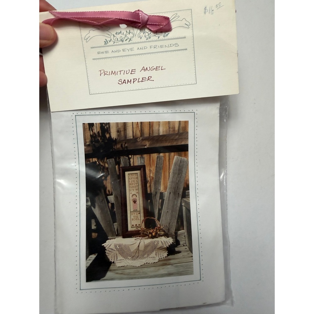 New Ewe and Eye and Friends Angel Cross Stitch Kit Fabric Floss Embeliishments